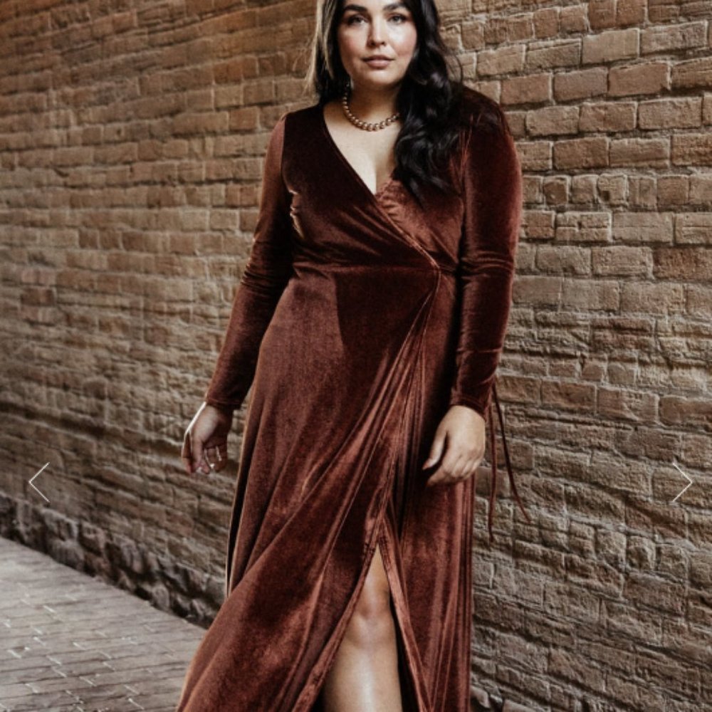 Esmerelda Velvet Wrap Maxi Dress